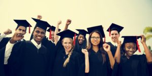 Young Students Graduation Ceremony Concept